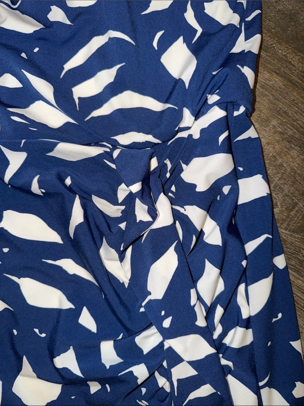 Principles by Ben de Lisi One-Shoulder Navy and White Abstract Print Dress - Picture 4 of 10
